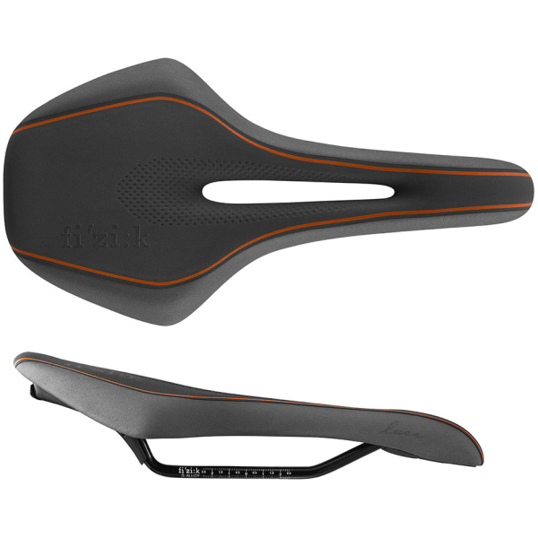 Fizik Zadel luce regular alloy rail antra/grijs/oranje Zwart/Grijs