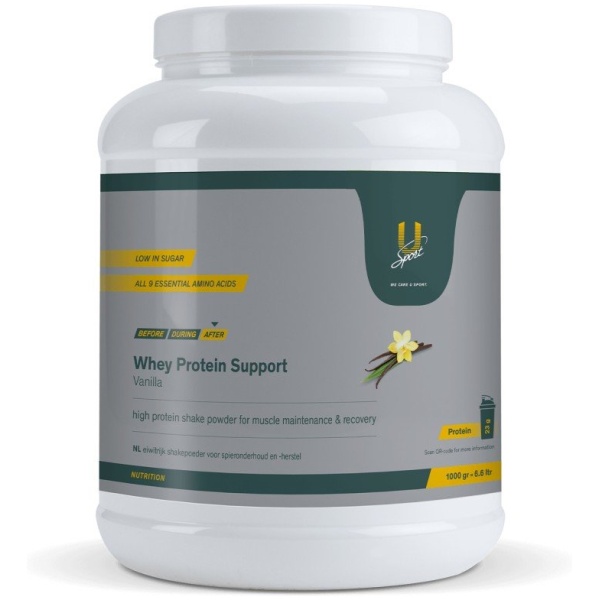 U-sport Whey Protein Support Vanilla 1000 g Groen