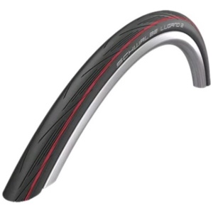 Schwalbe LUGANO II 700X25C RED STRIPES VOUW HS471 Zwart
