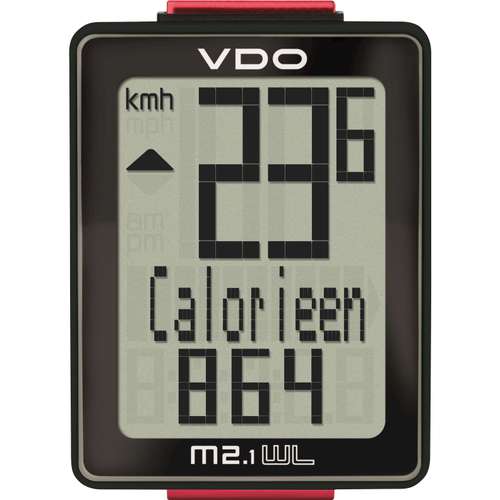 Vdo fietscomputer M2.1 WL draadloos Zwart